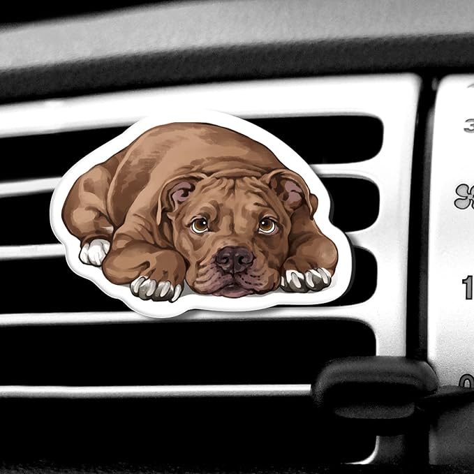 WIRESTER Fresh Scented Car Air Freshener Vent Clip, Decorative Accessories, Interior Decoration for Cars - Cute Animal Butt, Cute Dog Cat, Dog Butt Looking Back, Dog Lying