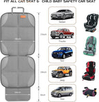 SMART ELF2 Pack Car Seat Protector-600D Fabric Waterproof Carseat Protector with Thicily Padded to Protect Your Car Seats from Child Seats and Pets (Light Grey)