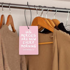 Pink Jesus Christian Car Air Freshener 4 Pcs, His Mercies Are New Every Morning Bible Verse Hanging Air Freshener for Cars Closet Drawer Books, Christian Car Accessories for Women Girls