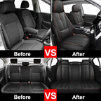 Fit for 98% of Mercedes Benz Car Seat Covers, Premium Nappa Leather Seat Cover, Fully Wrapped Protect Modern Style Seat Cover (5-Seat Standard, Black & Coffee)