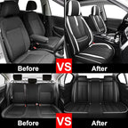 Fit for 98% of Mercedes Benz Car Seat Covers, Premium Nappa Leather Seat Cover, Fully Wrapped Protect Modern Style Seat Cover (5-Seat Standard, Black & White)