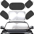 Tallew 6 Pack Car Window Shades for Baby, Include Front Rear Side Sun Visor Windshield Shade Cling Sunshade with Suction Cups for UV Protection(63 x 34 Inch)