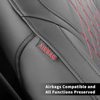 coverdream Forester Seat Covers Custom Fit for 2025 2026 Subaru Forester Base,Limited,Premium,Sport,Touring,Full Coverage,Airbag Compatible,Waterproof Leather Seat Protector(Full Set,Black/Red)