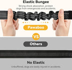 Pawaboo Dog Seatbelt for Car, 3-in-1 Dog Seat Belt Bungee, Shockproof Dogs Tether for Car with Buckle & Hook Latch, Adjustable Reflective Dogs Cars Harness Leash with 360° Lockable Buckle, Black