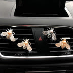 2 Pieces Small Bee Air Vent Clips Bling Bee Car Accessories Cute Car Air Freshener Rhinestone Gift Decorations Charm Car Clip Interior Air Vent Decor