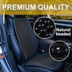 Blueshyhall Cooling Wooden Beaded Car Seat Cover Comfortable Massage Support Cushion for SUV Auto Office Home Seat Chair Black, 1 Pcs