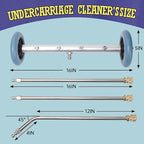 16 Inch Undercarriage Pressure Washer Attachment, Pressure Washer Undercarriage Cleaner, Under Car Washer Attachment with 3 Extension Wand, 4000 PSI