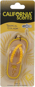California Scents Scented Sandal Hanging Car Air Freshener - Odor Eliminator for Strong Odor - Flip Flop Car Fresheners (Tropical Colada, 1 Pack)