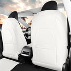 Car Seat Cover for Tesla Mdel 3 2017-2023 Custom Fit Tesla Seat Cover Full Set Leather Car Interior Seat Airbag Compatible Cushion Cover (White+Black-Model 3)