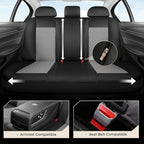 Coverado Car Seat Covers, 5 Seats Front and Rear Seat Covers for Cars, Leather Seat Covers Waterproof Car Seat Protectors, Automotive Seat Cushions Universal for Most Sedan, SUV, Truck, Black & Gray