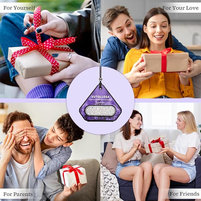 3 Pack Car Air Freshener & Car Deodorizer, Lavender Scented - Long Lasting Hanging Car Air Fresheners for Women & Men, Car Accessories by VUTOLLOSA