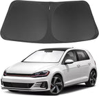 Windshield SunSshade Compatible with 2013-2021 Volkswagen Golf GTI e-Golf VW Golf R 4 Door Hatchback Accessories Sunshade Sun Visor Protector Keeps Car Cool