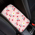 Dreaweet Car Armrest Cover Pink Center Console Cover Cute Cherry Car Accessories for Women Girly,Universal Auto Center Console Cover Pad for Cars SUV Trucks Sedan Soft Comfortable
