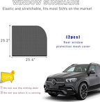 2 PCS Car Window Shades, Auto Front Rear Side Window Sun Shades for Block Heat & UV Protection, Breathable Mesh Baby Window Screen Covers, Universal Car Accessories (SUV Back)