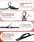 Hands Free Dog Leash, Crossbody Dog Leash, 5.3-7.8Ft Waist Belt with Car Seatbelt and Double-Sided Reflective,Walking, Jogging,Hiking, Travel etc.(Black)