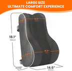 CloudBliss Ergonomic Lumbar Support Pillow – Memory Foam for Lower Back Pain Relief, Adjustable Straps & Mesh Cover for Office, Gaming, Car & Home Essentials (Grey)