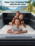 JOYTUTUS Truck Bed Air Mattress with 2 Pillows for Cybertruck Accessories Custom Fit Inflation Camping Air Bed with Built-in Pump & Carry Bag- Grey