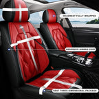 AOMSAZTO Car Seat Covers Fit for Ford Focus 2009-2018 Front Set Leather Automotive Cushion Cover Seat Protector Airbag Compatible Waterproof (2Seats,Black&Red)