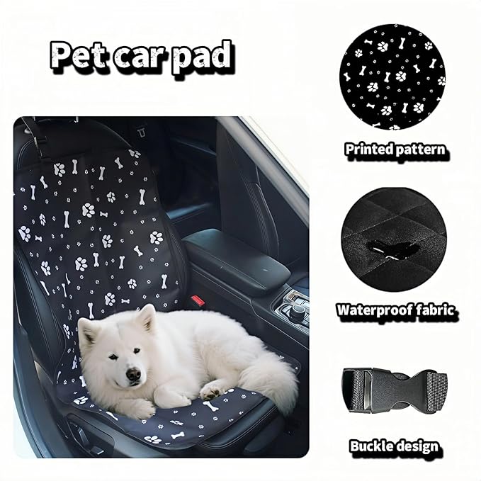 Waterproof Pet Car Seat Cover for Dogs&Cats,Non-Slip Oxford Fabric Hammock,Easy Clean Travel Mat for Front & Back Seat, Adjustable Buckle Design,19.29x17.3 Inch,Heavy Duty Dog Car Seat Protector