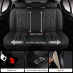 Leather Car Seat Covers 5 Pieces, Full Set Universal Seat Covers for Cars, Waterproof Nappa Leather Auto Seat Protectors, Black Car Seat Cover Most Sedans SUV Pick-up Truck Black&BeigeLine