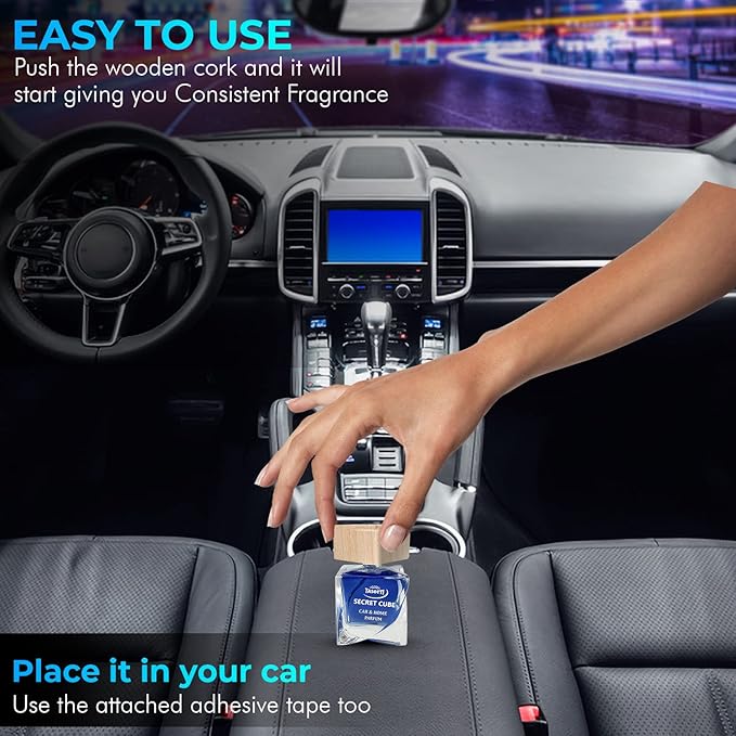Tasotti Car Air Freshener, Luxury Perfume for Car and Home, Long-Lasting Air Freshener and Odor Eliminator, Secret Cube Collection (Tropical Fruit)