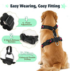 Pawaboo Dog Seat Belt Harness for Car, Dog Car Harness Seatbelt with Double Clips, Adjustable Breathable Pet Vest & Dogs Safety Tether with Elastic Bungee for Small Medium Large Pet, S, Blue + Black