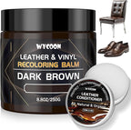Leather Recoloring Balm with 100ml Mink Oil Conditioner | Dark Brown Repair Kit, Dye & Color Restorer for Furniture, Sofa Car Seats, Bags | Restore Faded & Scratched Surfaces