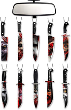 10PCS Car Air Freshener Horror Accessories - Blk Ice Scent, Scary Movie Merchandise Inspired Hanging Décor, Unique Spooky Gifts for Men & Women
