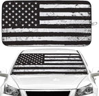 American Flag Car Windshield Sun Shade Foldable Sunshade Front Window Cover Sun Visor Protector Accessories (59x27.5 inches)