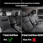 AOMSAZTO Custom Fit Seat Covers for Toyota Highlander 2014-2019 3-Rows 7 Seats, Second Row W/Captain Chairs Full Set Faux Leather Car Seat Cover Black