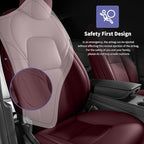 AOMSAZTO Car Seat Cover Fit for Tesla Model Y 2020 2021 2022 2023 2024 2025 5 Seater - Full Set Wine Red Seat Covers