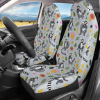 Delerain Car Seat Covers Set 2Pcs, Lemur with Tropical Fruits Universal Front Car Seats Vehicle Enterior Protector Suitable Fits Most Car Auto SUV Sedan Truck