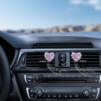 Purple Heart Air Vent Clips Car Air Freshener 2pcs Bling Rhinestone Girly Heart Accessories Car Decor for Women Car Interior Decorations