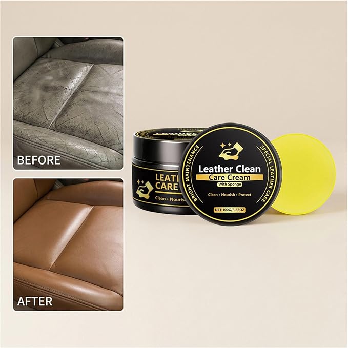 Leather Protection Cream, Cleaning Stain Removal Balm, Leather Cleaner and Conditioner for Seats Sofas Bags Car Vehicle Indoor Outdoor Garage Use