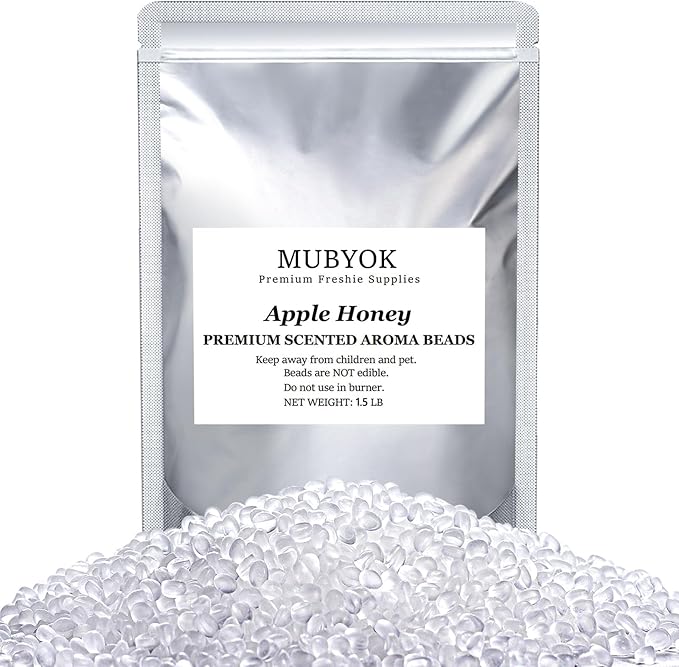 MUBYOK 1.5LB Apple Honey Premium Scented Aroma Beads for Making Car Freshies Supplies PreScented Beads for Car Air Freshener Sachets Long-Lasing Scent