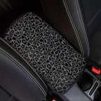 Dreaweet Black Leopard Print Car Center Console Cover Cheetah Print Car Accessories for Women Arm Rest Cover for SUV Sedan Non-Slip Comfortable Car Armrest Cover Pad,Easy to Install