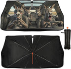 Funny Donkey Print Car Sunshade Umbrella Funny Donkey Windshield Sun Shade for Car Retractable Umbrella Sunshades for Front Window Sun Shades Cover Visor Portector Block UV Rays