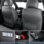 Auto Car Seat Covers Accessories Full Set Leather Cushion Protector Breathable Waterproof Seat Cover for Cars Universal Fit (Grey, Front Pair and Rear)