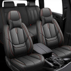 Fit for 98% of Mercedes Benz Car Seat Covers with Headrests, Premium Nappa Leather Seat Cover, Fully Wrapped Protect Modern Style Seat Cover (5-Seat Luxury, Black & Coffee)
