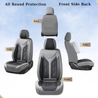 Coverado Seat Covers, Car Seat Covers Front Seats, Leather Seat Covers for Cars, Automotive Seat Covers Car Seat Protector Car Seat Cushion Universal Fit for Most Sedans SUV Pick-up Truck(Gray&Black)