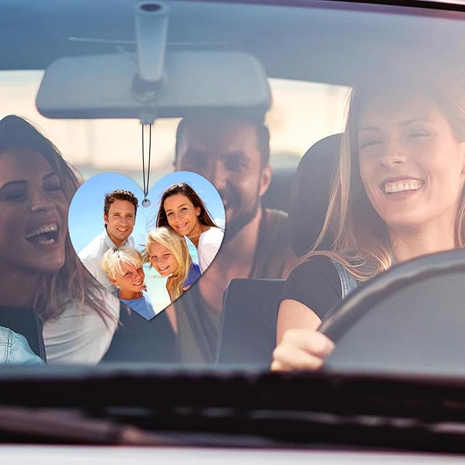 5pcs Custom Air Fresheners with Picture - Personalized Double Sided Photo Text Air Freshener for Car Wardrobe Bathroom Hanging Ornaments