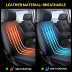 Coverado Chevy Silverado Seat Covers Full Set, Faux Leather Car Seat Covers Fit for 2014-2018 1500, 2015-2019 2500HD 3500HD Chevy Silverado GMC Sierra Crew Double Extended Cab(Blueline)