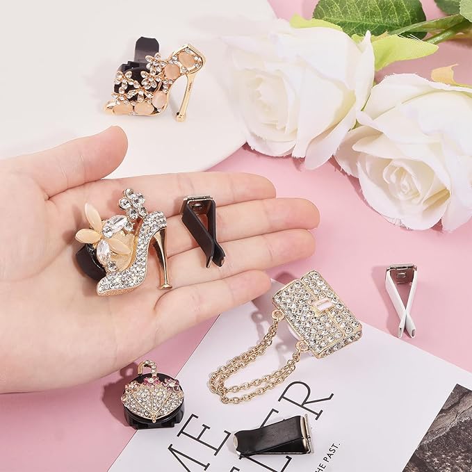 4Pcs Bling Air Vent Clips Crystal High Heel Shoe and Bag Bling Air Freshener for Car Vents Clips Gift Decorations Cars Accessories Interior Decor