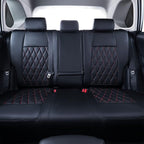 coverdream RAV4 Seat Covers Custom Fit for 2019-2024 2025 Toyota RAV4 LE,XLE,XLE Premium,Limited SUV Seat Cushion,Luxury Waterproof Leather Car Seat Protector (Full Set,Red/Black)