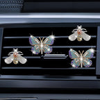 Bling Butterfly Air Vent Clips, 4 Pcs Crystal Bee Car Fresheners, Diffuser Vent Clip, Diamond Decoration, Cute Interior Decor, Bling Accessories for Women