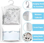 ZSZMFH 6 Pack Moisture Absorber & Max Odor Eliminator Hanging Bag, Charcoal Smell Remove Damp Musty Smell,Hanging Closet Dehumidifier Bags with 25g of Activated Charcoal (220g/pack)…