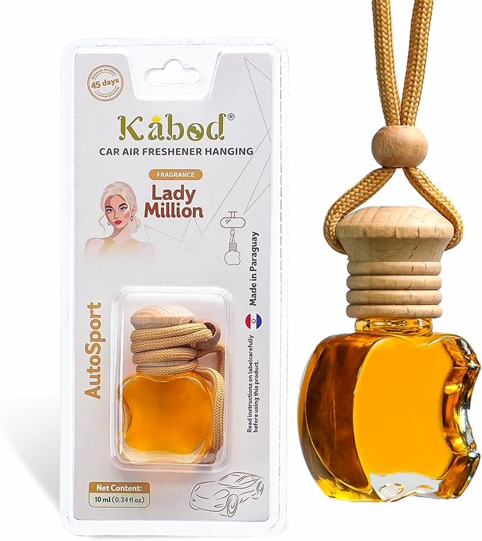 Kabod Lady-Inspired Car Air Freshener | Hanging Essential Oil Diffuser | Natural Odor Eliminator | Long-Lasting Fragrance | 10 ml