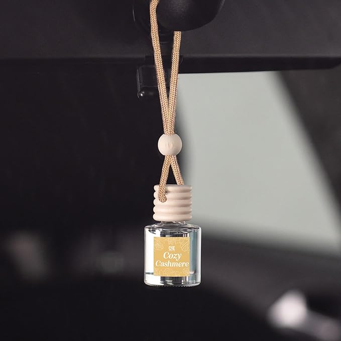 CANDECraftCo Car Air Hanging Fragrance Oil, Car Auto Freshener for Essential Oils, Scents Fragrance Aromatherapy Automobile Diffuser, Long Lasting (Cozy Cashmere)