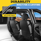 LINGVIDO Full Set Car Seat Covers, Faux Nappa Leather, Airbag Compatible and Waterproof Protectors for Sedans SUVs, Breathable Interior for Active Families, Pets, and Commuters (5 Seats, Black/Gray)
