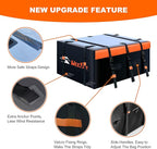 MeeFar Rooftop Cargo Carrier Car Roof Bag 21 Cubic Feet 100% Waterproof Car Top Carrier, Fits All Vehicle with/Without Rack,Include Anti-Slip Mat,10 Reinforced Straps,6 Door Hooks,Luggage Lock